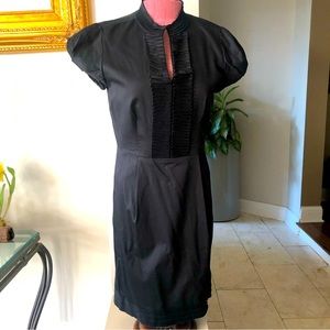 Ann Taylor black dress size 2 short sleeve pleated